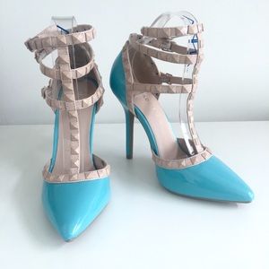 COPY - Aqua Baby Blue Wild Diva Heels